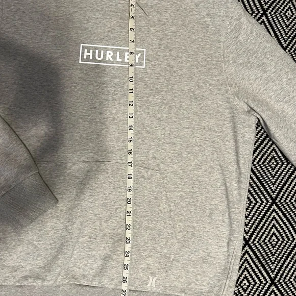 Hurley Light Gray Pullover Hoodie with White Logo - Picture 6 of 8